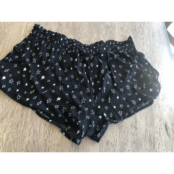 Chaser Star and Lightning Bolt Swim Coverup Shorts in Black and White - M - Picture 3 of 4